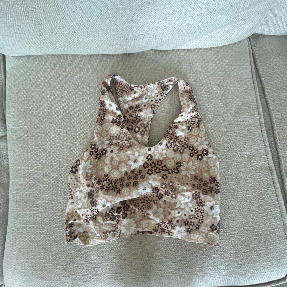 Floral Brown Racerback workout top